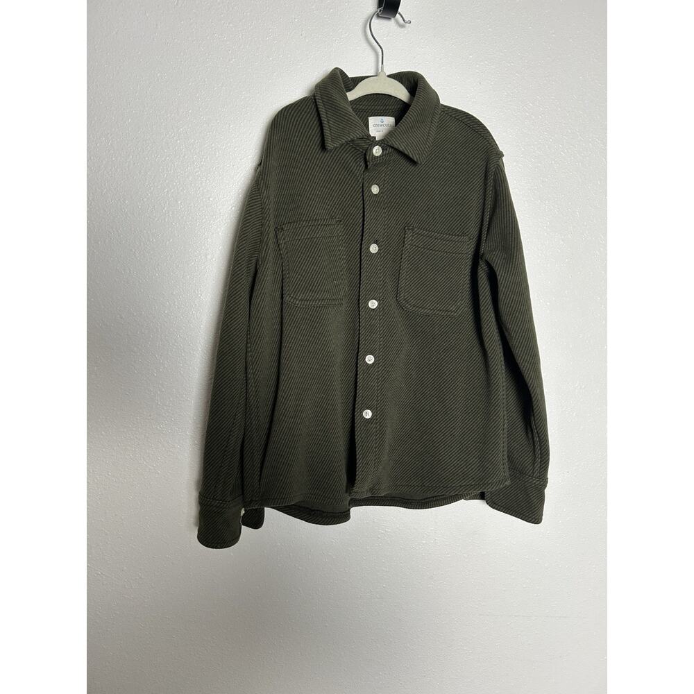 J.Crew Crewcuts Kids' polar fleece shirt, Dark Green Striped Size 8